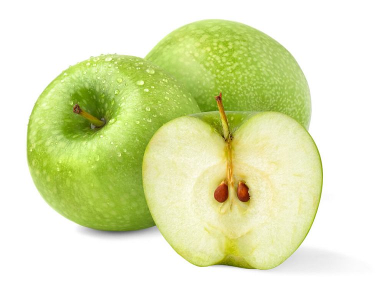 Granny Smith Apples are known for their green color with a little bit of red blush sometimes.