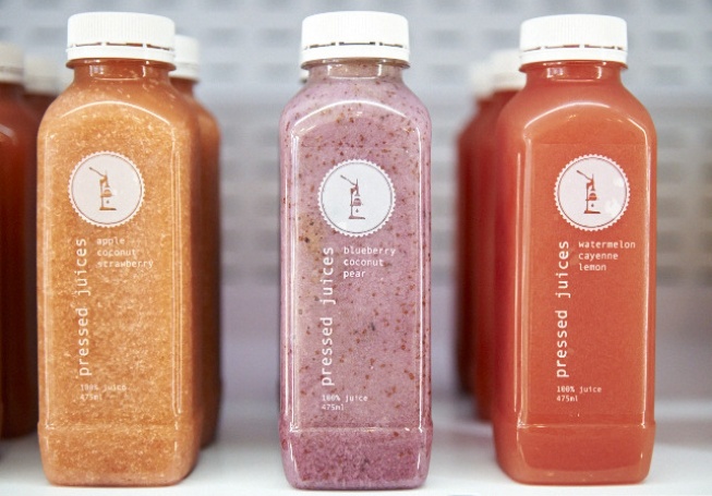 The bottled cold pressed juices